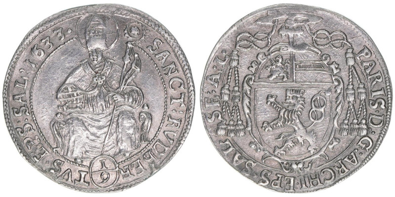 Paris Graf Lodron 1619-1653
Erzbistum Salzburg. 1/9 Taler, 1633. äußerst selten
...