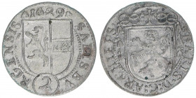 Paris Graf Lodron 1619-1653
Erzbistum Salzburg. 2 Kreuzer, 1629. Salzburg
1,16g
Zöttl 1623, Probszt 1320
ss+