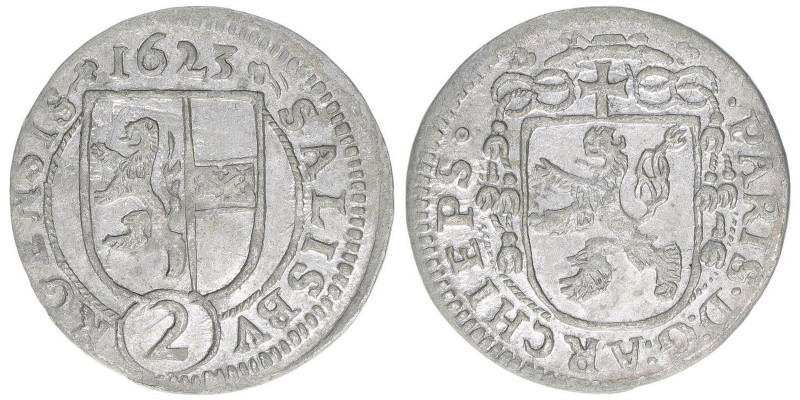 Paris Graf Lodron 1619-1653
Erzbistum Salzburg. 2 Kreuzer, 1623. Salzburg
1,19g
...