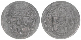 Paris Graf Lodron 1619-1653
Erzbistum Salzburg. 1/2 Kreuzer, 1623. Salzburg
0,49g
Zöttl 1661, Probszt 1356
ss