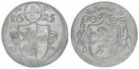 Paris Graf Lodron 1619-1653
Erzbistum Salzburg. 1/2 Kreuzer, 1625. Salzburg
0,48g
Zöttl 1663, Probszt 1358
ss