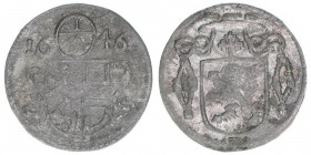 Paris Graf Lodron 1619-1653
Erzbistum Salzburg. 1/2 Kreuzer, 1646. Salzburg
0,44g
Zöttl 1678, Probszt 1372
ss-