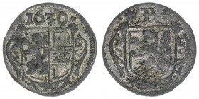 Paris Graf Lodron 1619-1653
Erzbistum Salzburg. Pfennig, 1630. Salzburg
0,31g
Zöttl 1697, Probszt 1387
vz-