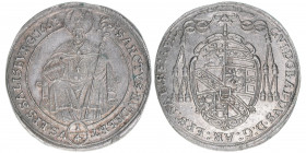 Guiodobald Graf Thun-Hohenstein 1654-1668
Erzbistum Salzburg. 1/4 Taler, 1663. Salzburg
7,18g
Zöttl 1811, Probszt 1492, Frühwald 108,278
vz+