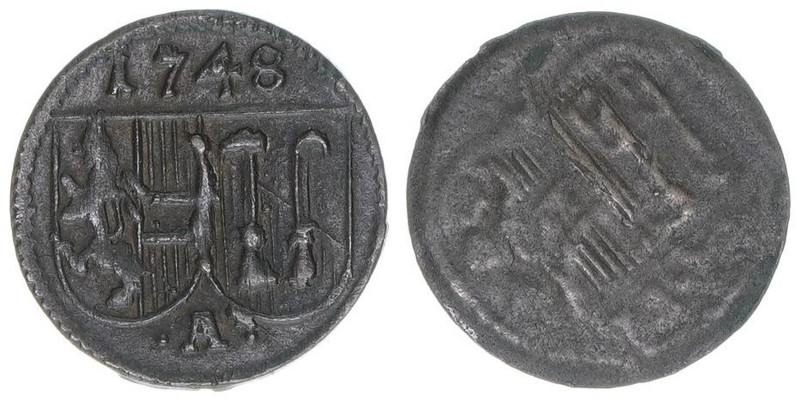 Andreas Jakob Graf Dietrichstein 1747-1753
Erzbistum Salzburg. Pfennig, 1748. Sa...