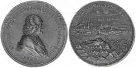 Sigismund III. Graf Schrattenbach 1753-1771
Erzbistum Salzburg. Schaumünze, 1756. äußerst selten - Blei
Salzburg
44,42g
Zöttl 2959, Probszt --
ss+