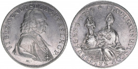 Sigismund III. Graf Schrattenbach 1753-1771
Erzbistum Salzburg. Taler, 1759 MK. Salzburg
28,04g
Zöttl 2986, Probszt 2287
gereinigt
ss/vz