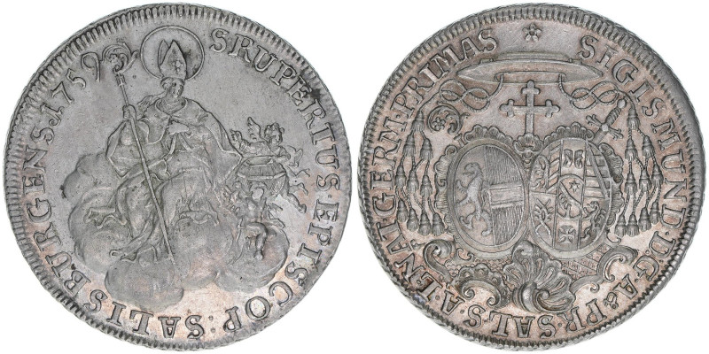 Sigismund III. Graf Schrattenbach 1753-1771
Erzbistum Salzburg. Taler, 1759. Sal...