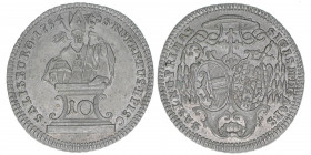 Sigismund III. Graf Schrattenbach 1753-1771
Erzbistum Salzburg. 10 Kreuzer, 1754. Typ Muschel
Salzburg
3,98g
Zöttl 3055, Probszt 2333
stfr