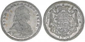 Sigismund III. Graf Schrattenbach 1753-1771
Erzbistum Salzburg. 10 Portraitkreuzer, 1767. Salzburg
3,78g
Zöttl 3069, Probszt 2342
vz