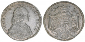 Sigismund III. Graf Schrattenbach 1753-1771
Erzbistum Salzburg. 10 Portraitkreuzer, 1771. sehr selten
Salzburg
3,80g
Zöttl 3072, Probszt 2346
vz+