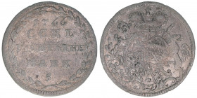 Sigismund III. Graf Schrattenbach 1753-1771
Erzbistum Salzburg. 5 Kreuzer, 1766. Salzburg
1,64g
Zöttl 3074, Probszt 2347
ss-