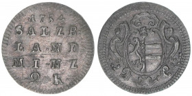 Sigismund III. Graf Schrattenbach 1753-1771
Erzbistum Salzburg. 1/2 Landbatzen, 1754. Salzburg
1,00g
Zöttl 3081, Probszt 2354
ss