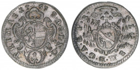 Sigismund III. Graf Schrattenbach 1753-1771
Erzbistum Salzburg. 1 Kreuzer, 1757. Salzburg
0,69g
Zöttl 3091, Probszt 2363
vz