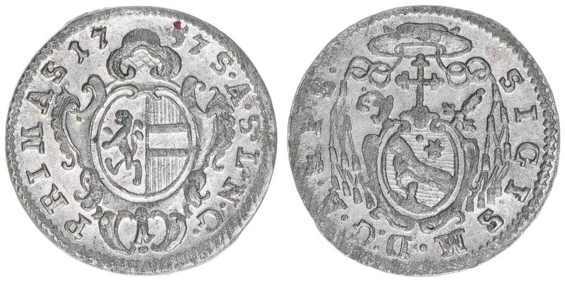 Sigismund III. Graf Schrattenbach 1753-1771
Erzbistum Salzburg. 1 Kreuzer, 1757....