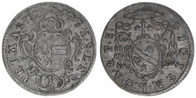 Sigismund III. Graf Schrattenbach 1753-1771
Erzbistum Salzburg. 1 Kreuzer, 1759. Salzburg
0,70g
Zöttl 3093, Probszt 23656
ss+