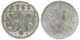 Sigismund III. Graf Schrattenbach 1753-1771
Erzbistum Salzburg. Pfennig, 1753. Salzburg
0,28g
Zöttl 3101, Probszt 2373
vz+