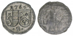 Sigismund III. Graf Schrattenbach 1753-1771
Erzbistum Salzburg. Pfennig, 1765. Salzburg
0,26g
Zöttl 3106, Probszt 2378
vz