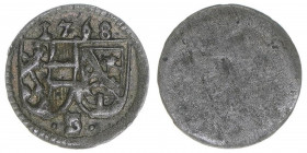 Sigismund III. Graf Schrattenbach 1753-1771
Erzbistum Salzburg. Pfennig, 1768. Salzburg
0,23g
Zöttl 3107, Probszt 2379
ss+