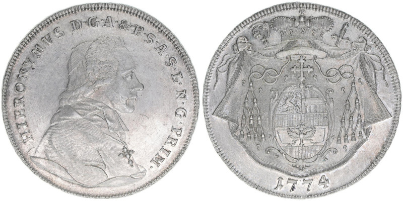 Hieronymus Graf Colloredo 1772-1803
Erzbistum Salzburg. Taler, 1774. ohne Signat...