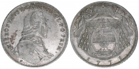 Hieronymus Graf Colloredo 1772-1803
Erzbistum Salzburg. Taler, 1778. Signatur M
Salzburg
27,96g
Zöttl 3214, Probszt 2431
vz-