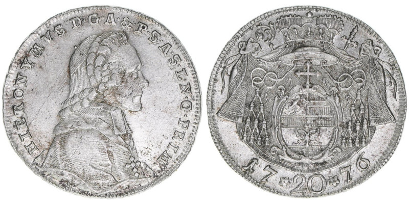 Hieronymus Graf Colloredo 1772-1803
Erzbistum Salzburg. 20 Kreuzer, 1776. Salzbu...