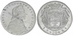 Hieronymus Graf Colloredo 1772-1803
Erzbistum Salzburg. 20 Kreuzer, 1785. Salzburg
6,65g
Zöttl 3275, Probszt 2483
vz