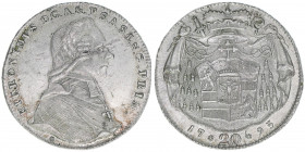 Hieronymus Graf Colloredo 1772-1803
Erzbistum Salzburg. 20 Kreuzer, 1795. Salzburg
6,70g
Zöttl 3288, Probszt 2493
vz