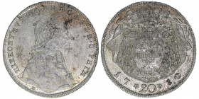 Hieronymus Graf Colloredo 1772-1803
Erzbistum Salzburg. 20 Kreuzer, 1780. Salzburg
6,66g
Zöttl 3270, Probszt 2478
ss/vz