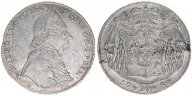 Hieronymus Graf Colloredo 1772-1803
Erzbistum Salzburg. 20 Kreuzer, 1797. Salzburg
6,59g
Zöttl 3290, Probszt 2495
Schrötlinsfehler
ss/vz