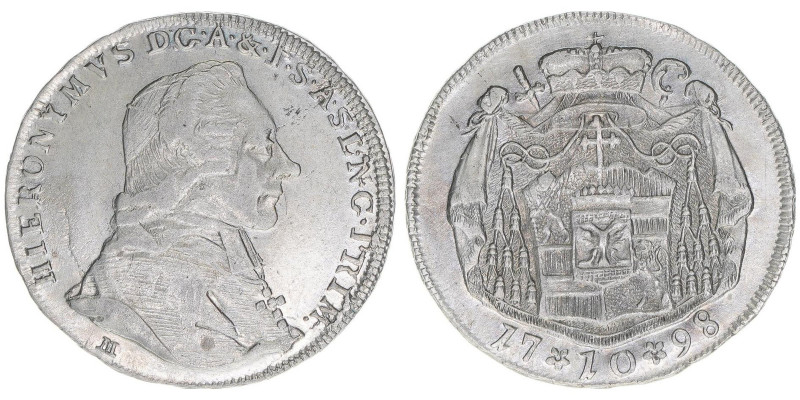 Hieronymus Graf Colloredo 1772-1803
Erzbistum Salzburg. 10 Kreuzer, 1798. sehr s...