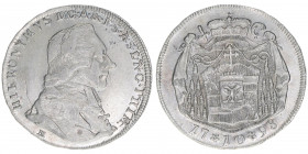 Hieronymus Graf Colloredo 1772-1803
Erzbistum Salzburg. 10 Kreuzer, 1798. sehr selten
Salzburg
3,93g
Zöttl 3318, Probszt 2523
vz+