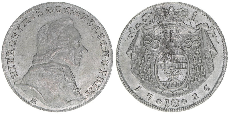 Hieronymus Graf Colloredo 1772-1803
Erzbistum Salzburg. 10 Kreuzer, 1786. sehr s...
