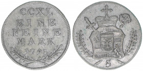 Hieronymus Graf Colloredo 1772-1803
Erzbistum Salzburg. 5 Kreuzer, 1795. Salzburg
1,91g
Zöttl 3334, Probszt 2539
ss/vz