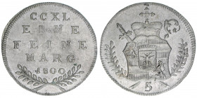 Hieronymus Graf Colloredo 1772-1803
Erzbistum Salzburg. 5 Kreuzer, 1800. Salzburg
1,98g
Zöttl 3339, Probszt 2544
vz