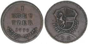 Hieronymus Graf Colloredo 1772-1803
Erzbistum Salzburg. 1 Kreuzer, 1795. Salzburg
6,00g
Zöttl 3350, Probszt 2555
vz