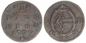 Hieronymus Graf Colloredo 1772-1803
Erzbistum Salzburg. Pfennig, 1779. Salzburg
1,28g
Zöttl 3380, Probszt 2581
ss/vz