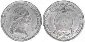 Kaiser Franz I.
Salzburg. Zinnmedaille, 1816. Kaiserliches Freyschießen zu Salzburg - sehr selten
Salzburg
7,2g
Frühwald 84
ss