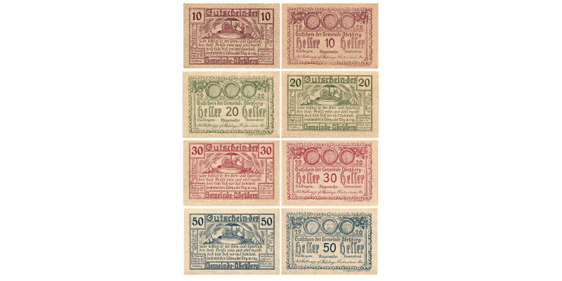 Abetzberg
Abetzberg. 10 Heller, 20 Heller, 30 Heller, 50 Heller. Kodnar, Künstne...