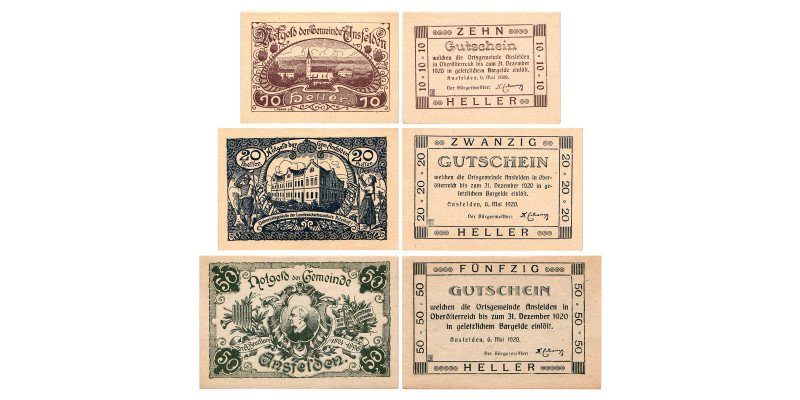 Ansfelden
Ansfelden. 10 Heller, 20 Heller, 50 Heller. Kodnar, Künstner 45