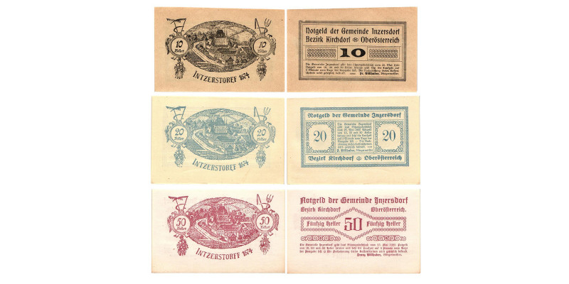 Inzersdorf
Inzersdorf. 10 Heller, 20 Heller, 50 Heller. Kodnar, Künstner 415