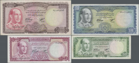 Afghanistan: Huge lot with 33 banknotes of the SH 1346 (1967) ”King Muhammad Zahir” Issue, comprising 4x 50, 8x 100, 18x 500 and 3x 1000 Afghanis, P.4...