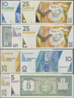 Aruba: Central Bank of Aruba, lot with 5 banknotes 5 Florin 1986, 10 and 25 Florin 1990, 10 Florin 1993 and 25 Florin 2003, P.1, 6, 8, 11 and 17 in UN...