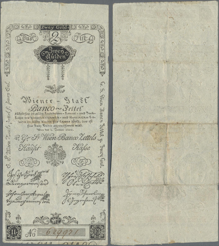 Austria: Wiener Stadt-Banco Zettel 2 Gulden 1800, P.A30, very nice condition wit...