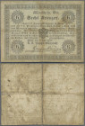 Austria: K.u.K. Hauptmünzamt 6 Kreuzer 1849, P.A91, stronger folds and stained paper on back, but still intact and without tears or holes, Condition: ...