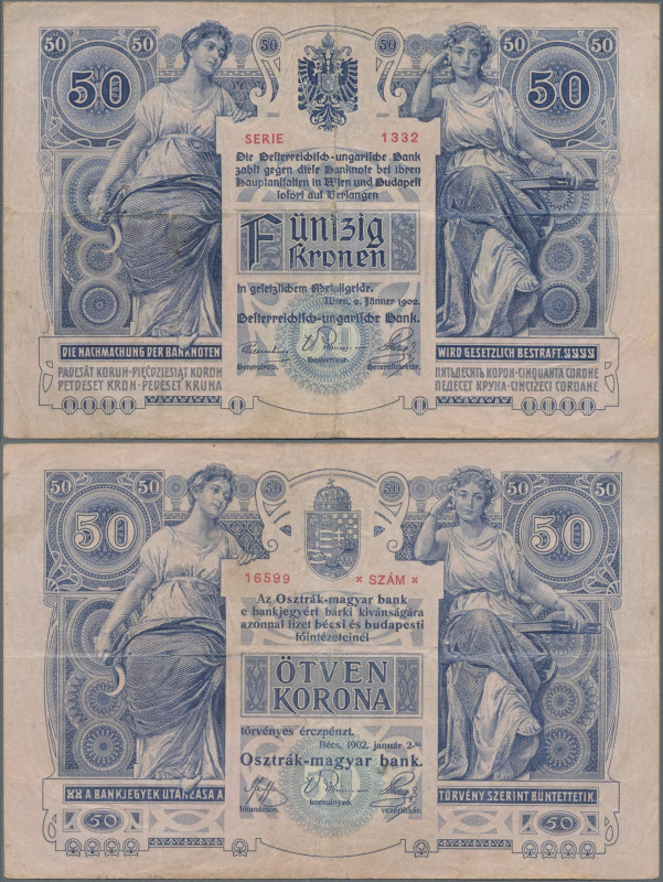 Austria: Oesterreichisch-ungarische Bank 50 Kronen 1902, P.6, very nice conditio...