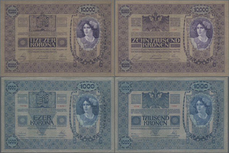 Austria: Oesterreichisch-ungarische Bank very nice and rare pair with 1000 Krone...