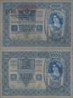 Austria: Oesterreichisch-ungarische Bank 1000 Kronen 1902 (1919) with additional stamp ”ECHT” - ”Oesterreichisch-ungarische Bank / Hauptanstalt Wien”,...