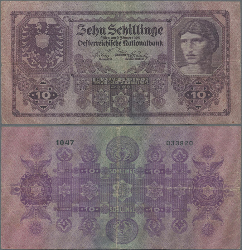 Austria: Oesterreichische Nationalbank 10 Schilling 1925, P.89, still nice with ...