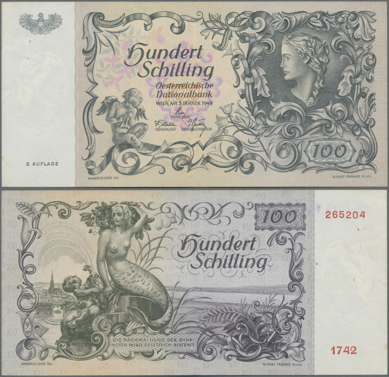 Austria: Oesterreichische Nationalbank 100 Schilling 1949 mit Aufdruck ”2. Aufla...